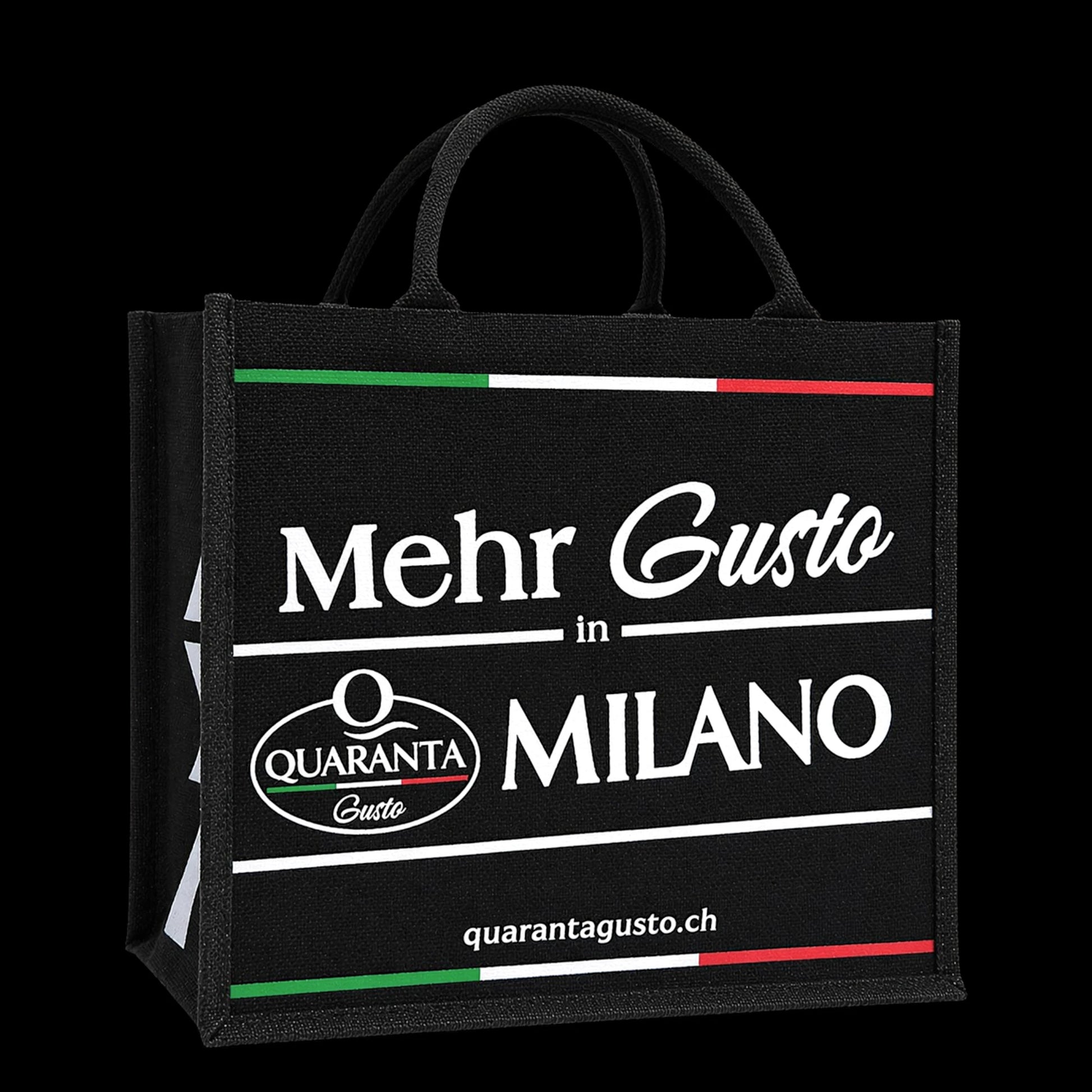 Quaranta Jute-Tasche „Mehr Gusto in Milano“