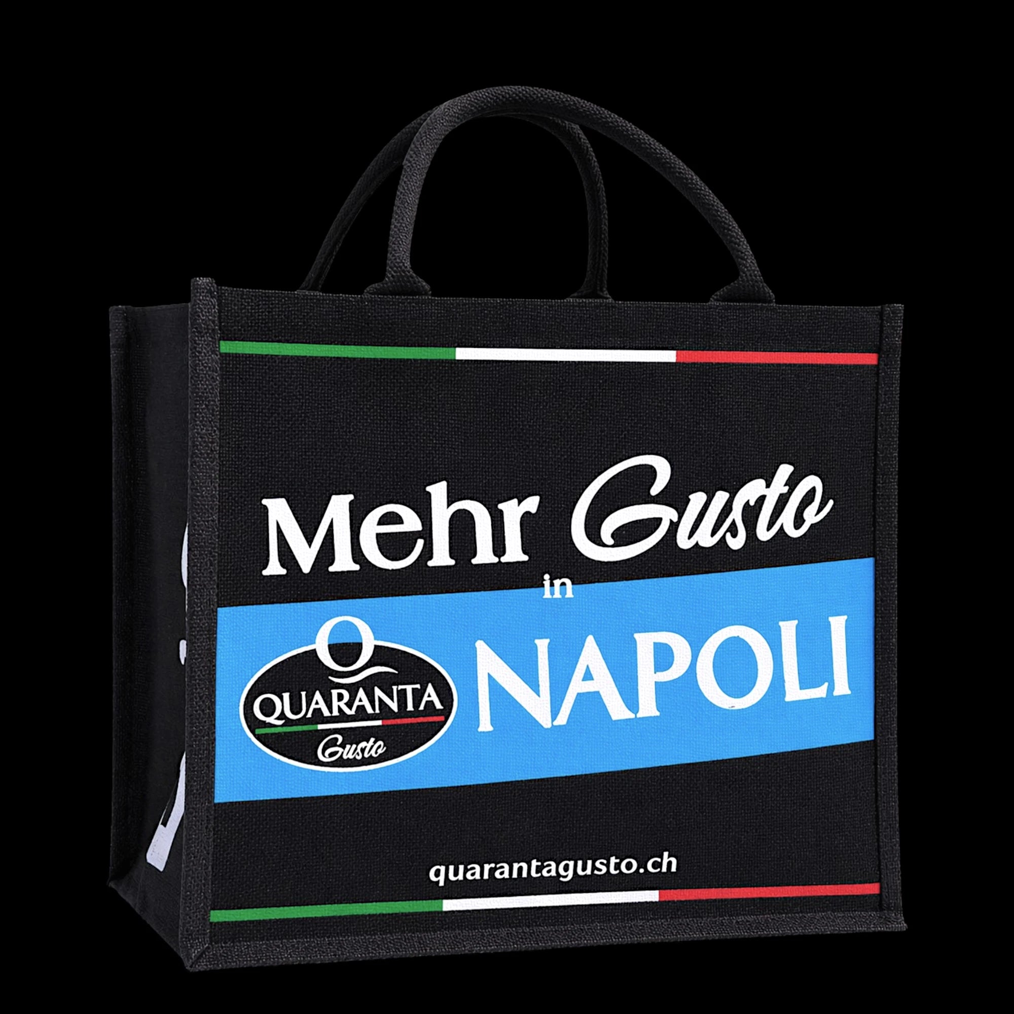 Quaranta Jute-Tasche „Mehr Gusto in Napoli“