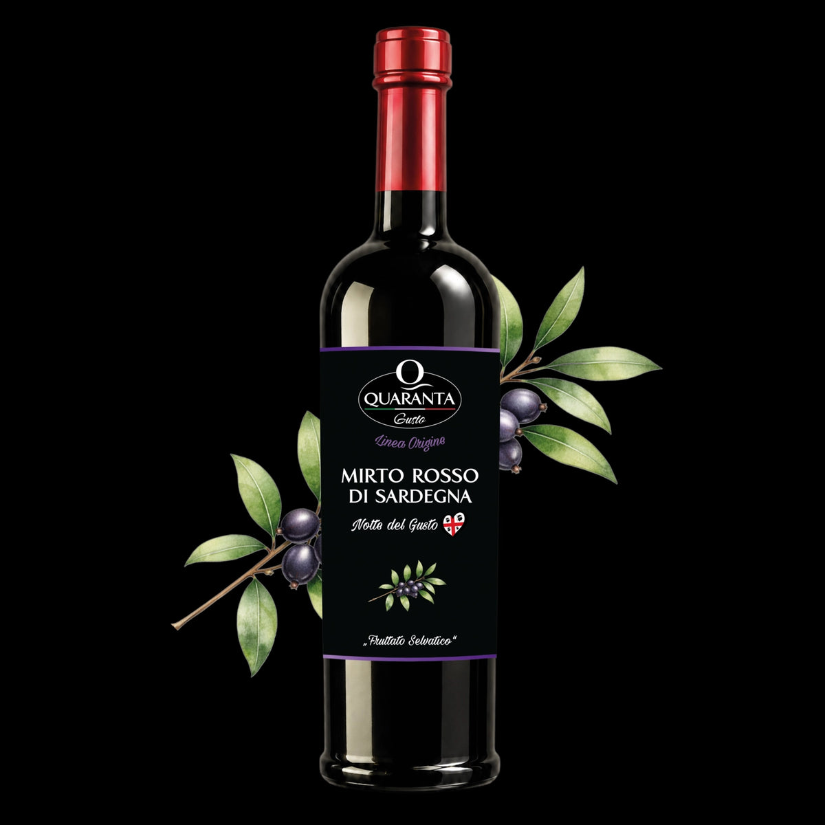 Quaranta Gusto „Notte del Gusto“ Mirto-Likör aus Sardinien in der 0.7L Flasche
