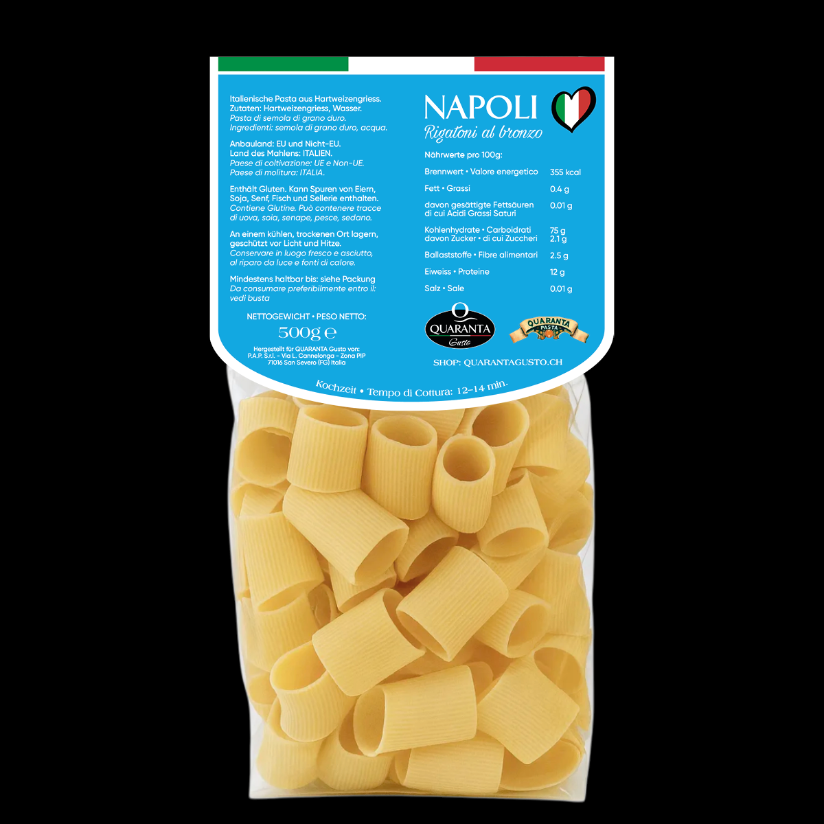 Quaranta Pasta „Napoli“ Rigatoni Al Bronzo