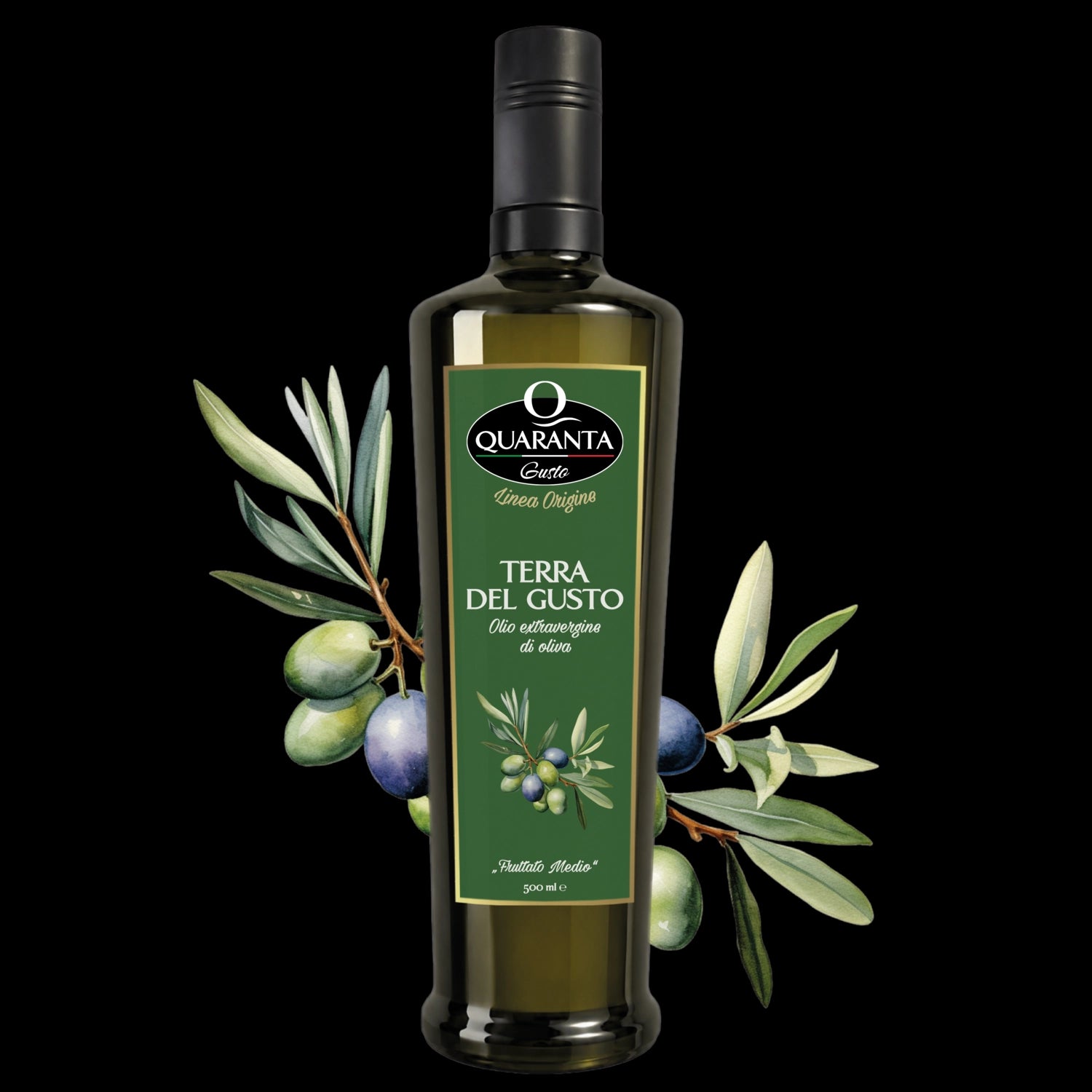 Quaranta Gusto „Terra del Gusto“ Olivenöl aus Sardinien in der 0.5L Flasche