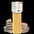 Quaranta Pasta Roma – Spaghetti al bronzo vor der Silhouette der Stadt Rom (Rückseite)