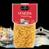Quaranta Pasta Venezia – Garganelli all'uovo vor der Silhouette der Stadt Venedig (Vorderseite)
