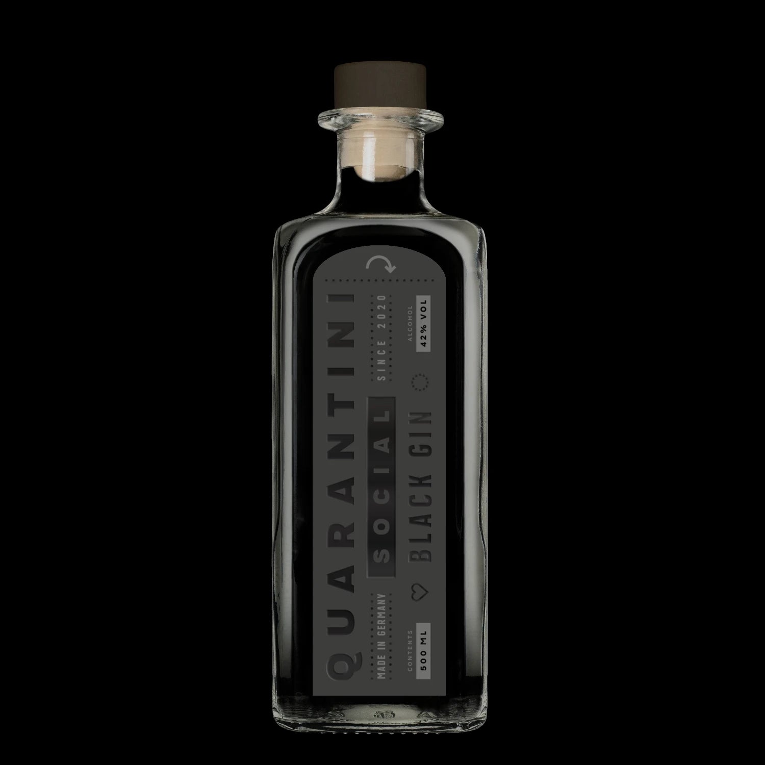 Quarantini Black Gin in der 0.5L Flasche – online kaufen in der Schweiz