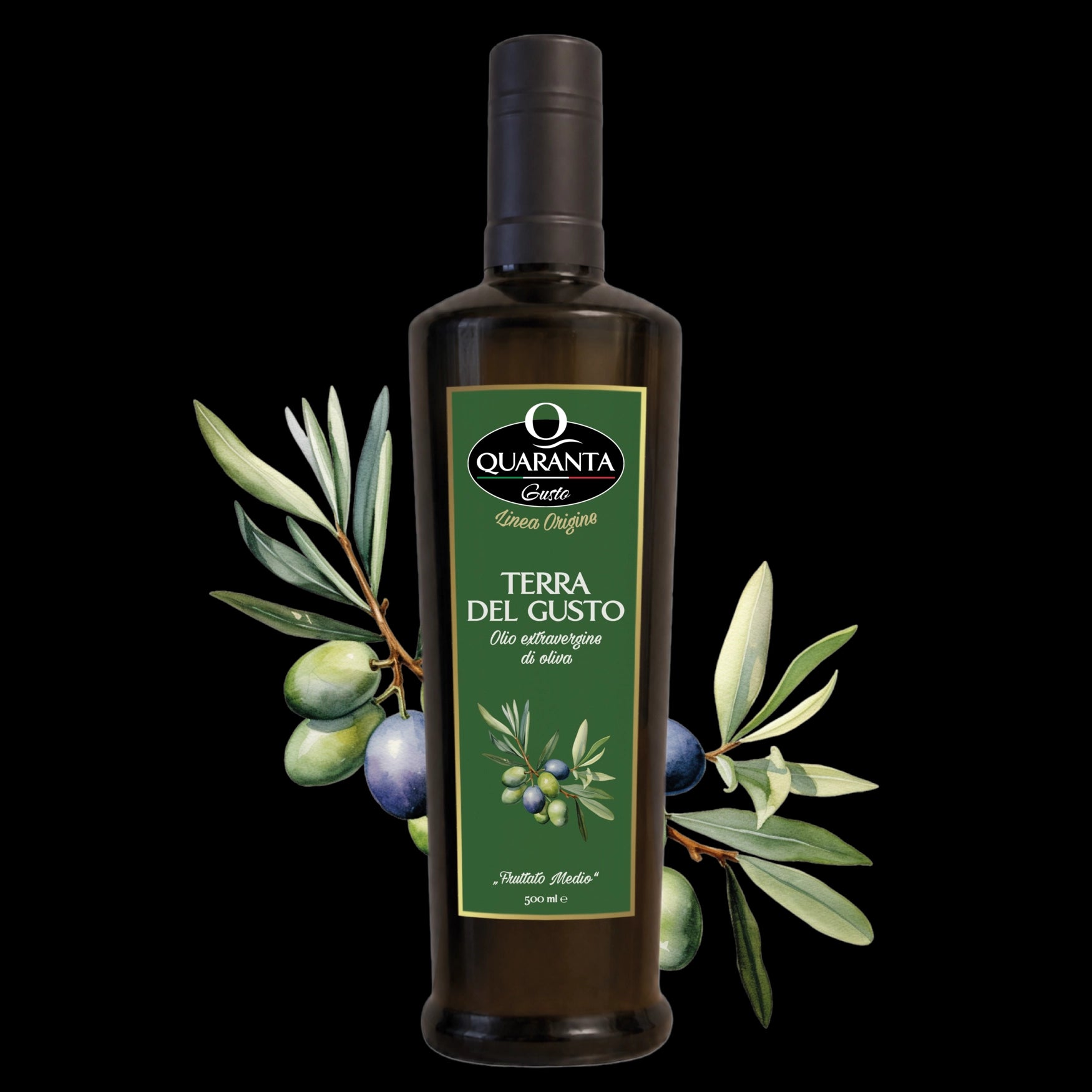 Quaranta Gusto „Terra del Gusto“ Olivenöl aus Sardinien in der 0.5L Flasche