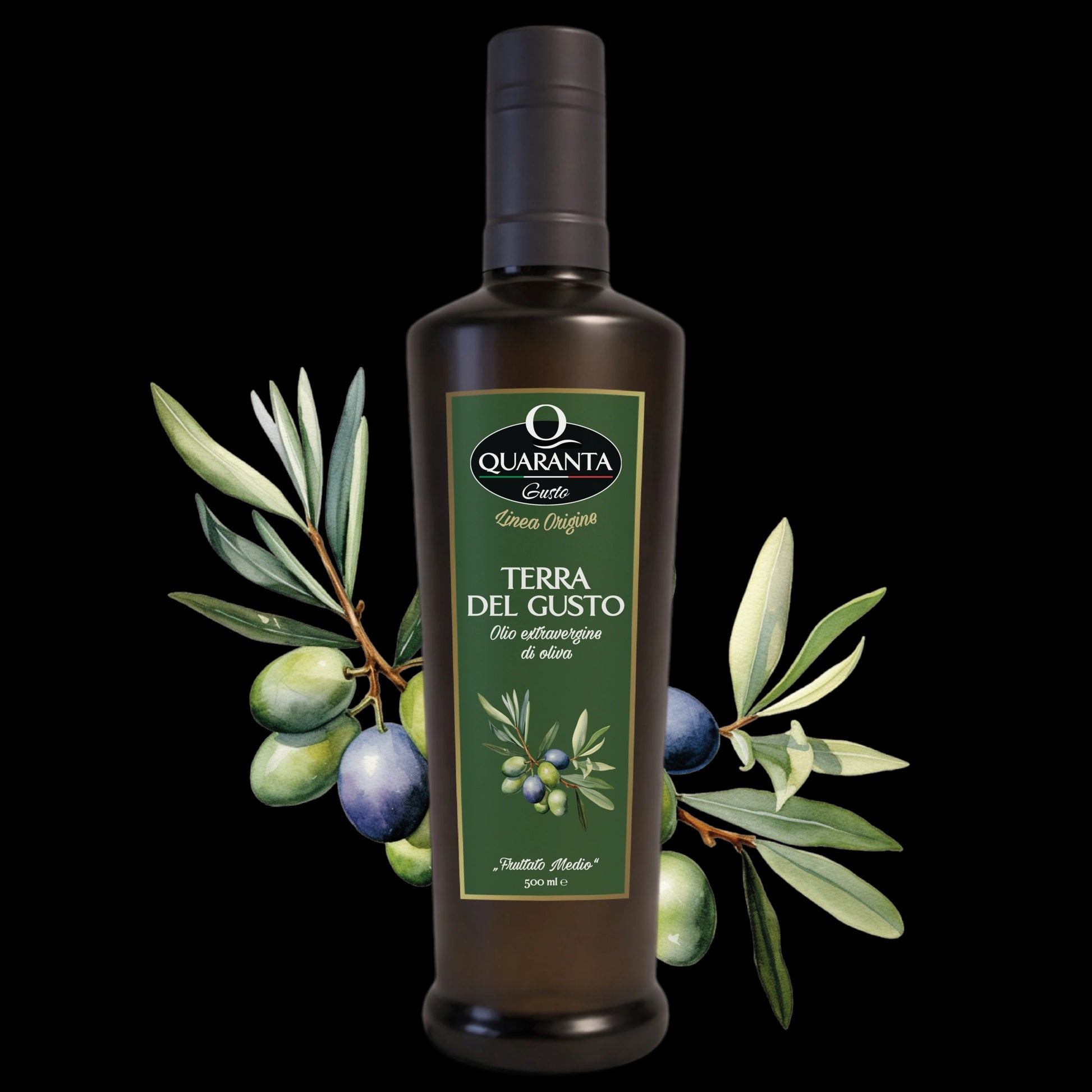 Quaranta Gusto „Terra del Gusto“ Olivenöl aus Sardinien in der 0.5L Flasche