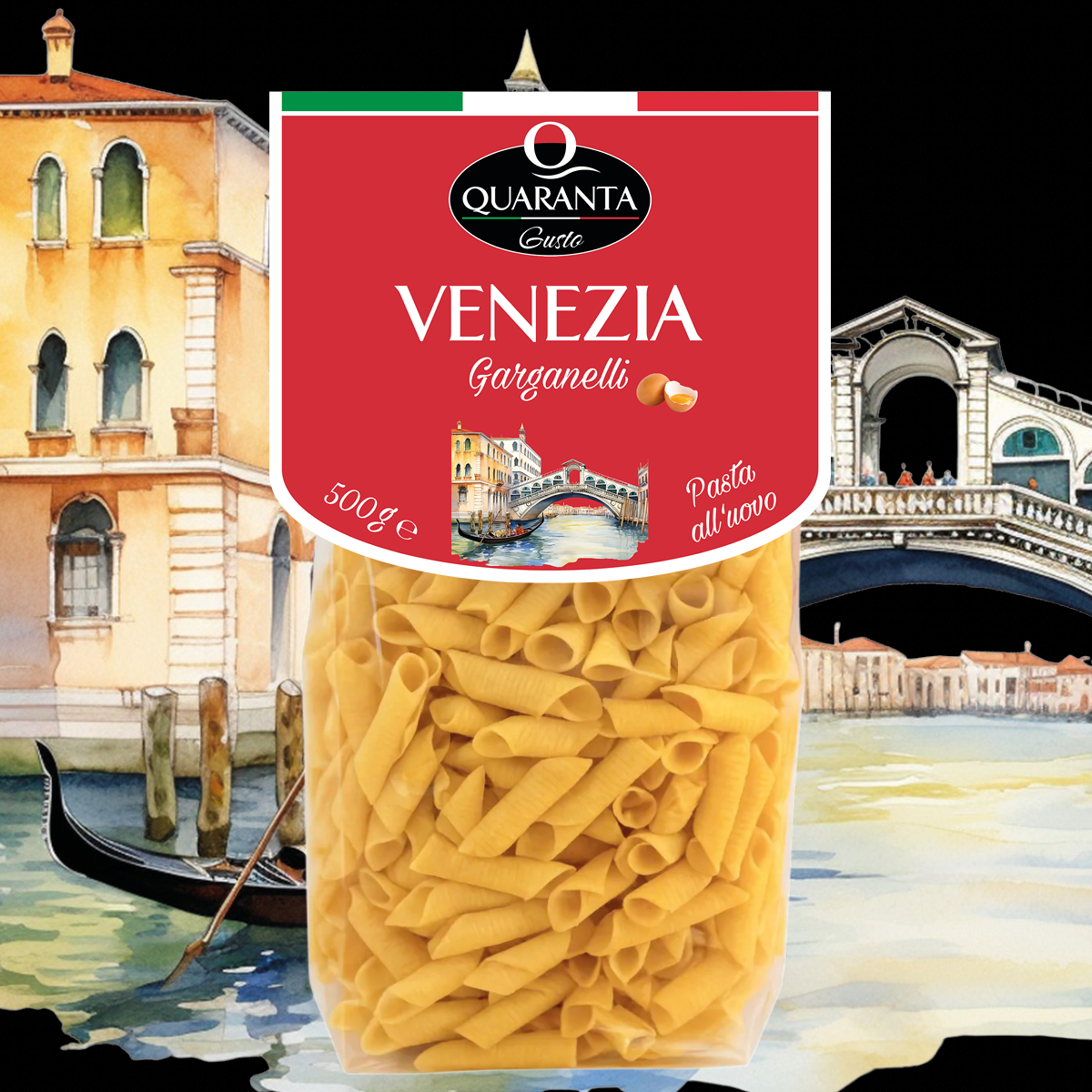 Quaranta Pasta „Venezia“ Garganelli All'Uovo