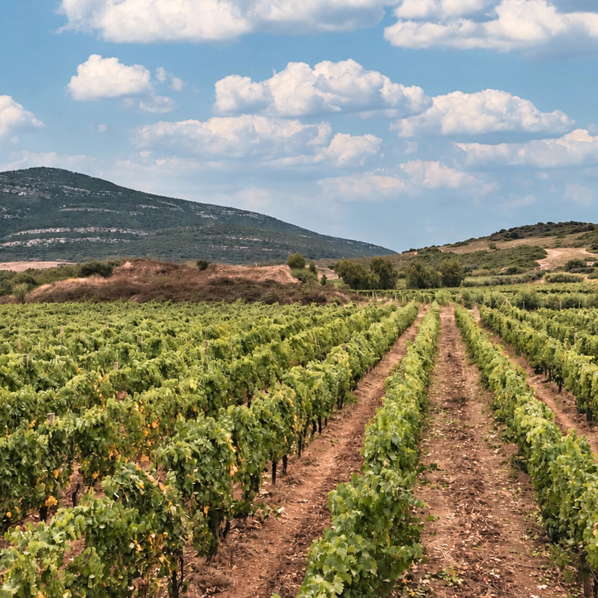 Vermentino-Reben in der Alghero DOC Lage auf Sardinien